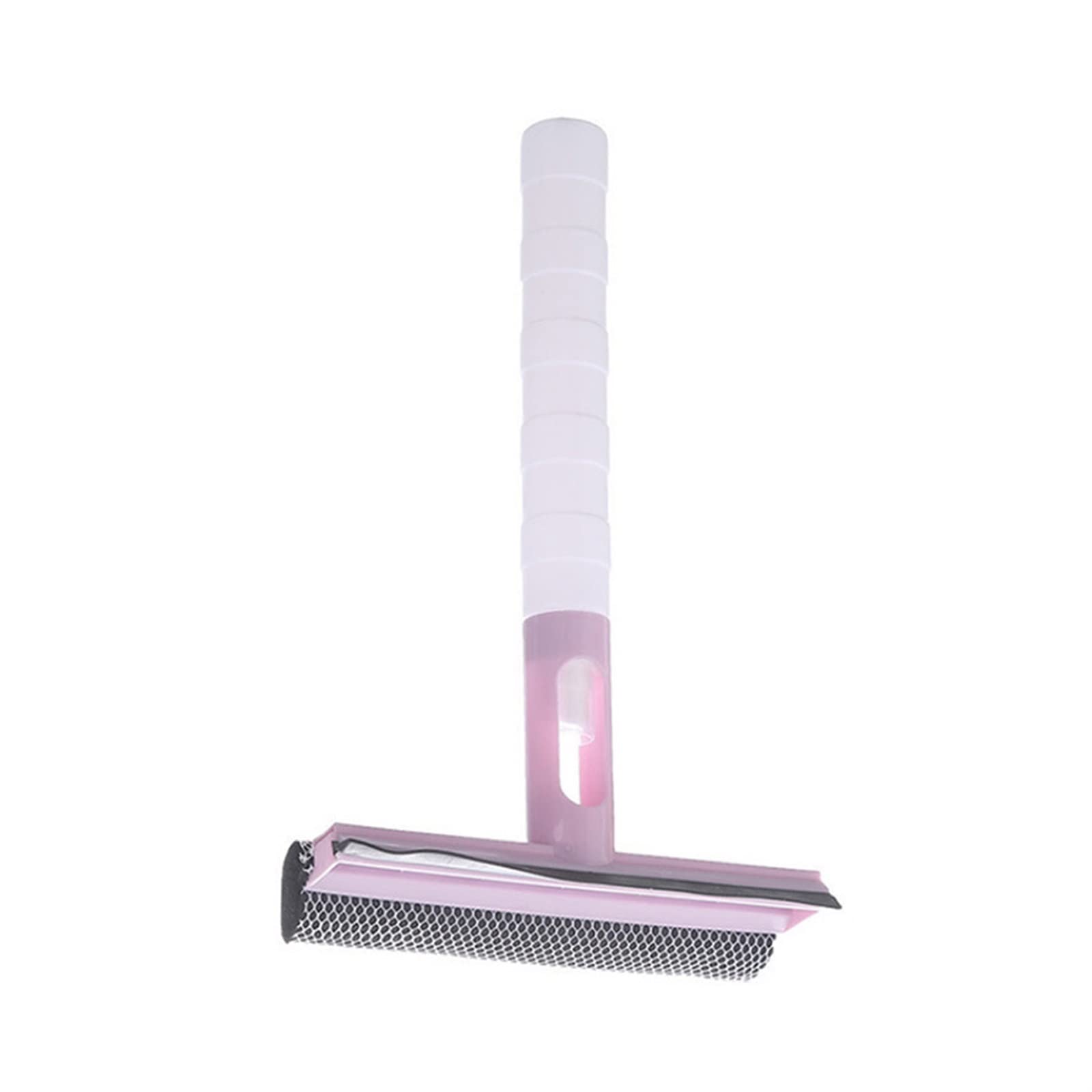 TELONI Double-Sided Squeegee for Windows, Car Glass & Shower Doors - Pink Glass Cleaner Scraper with Brush - Perfect for Bathroom Mirrors, Household & Auto Cleaning Accessories