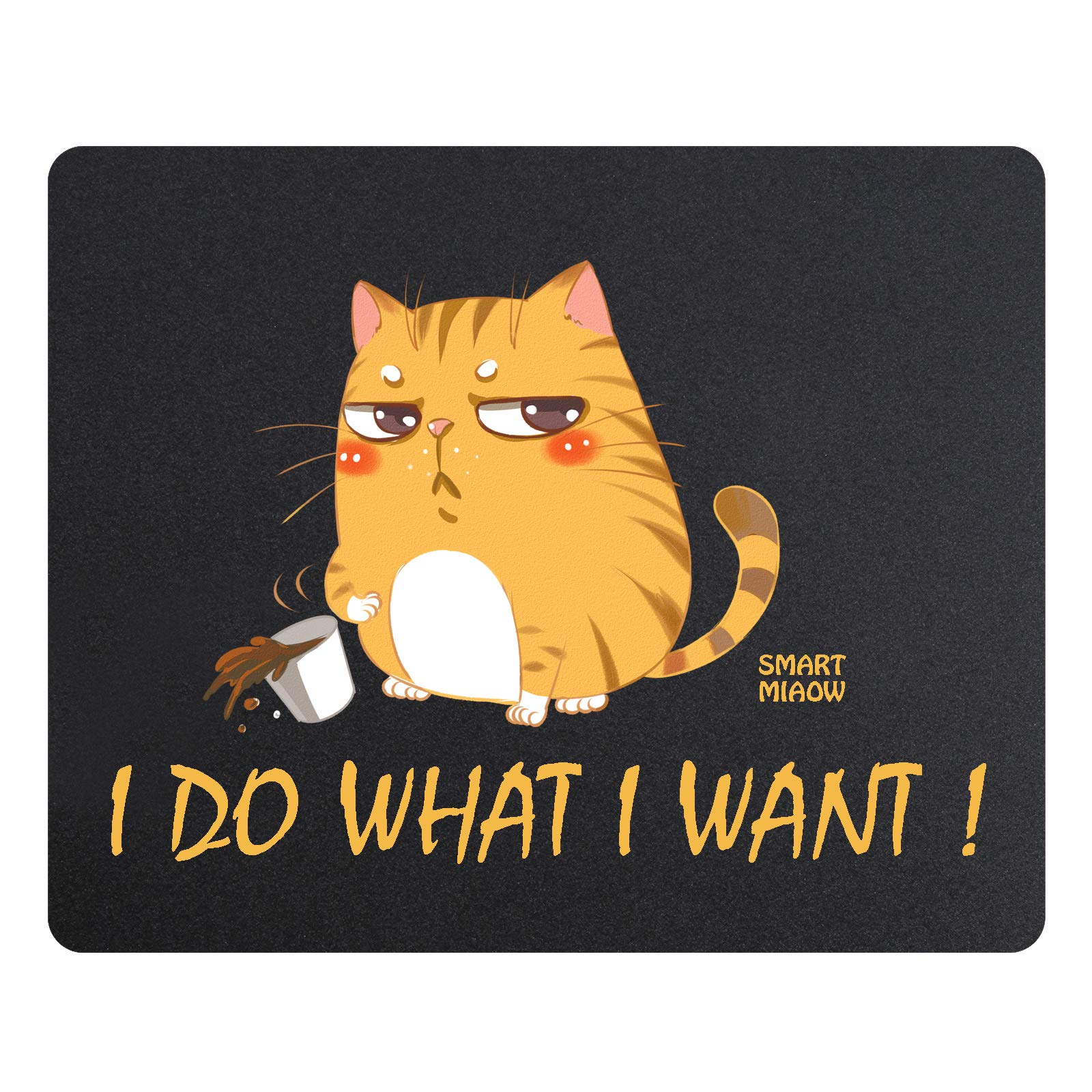 Carbon Fiber Gaming Mouse Pad with 'I Do What I Want' Cat Design - Non-Slip Desk Mat for PC, Laptop, Office & Home Use (10.25x8.25x0.09 inches) - Perfect for Gaming, Work & Computer Setup