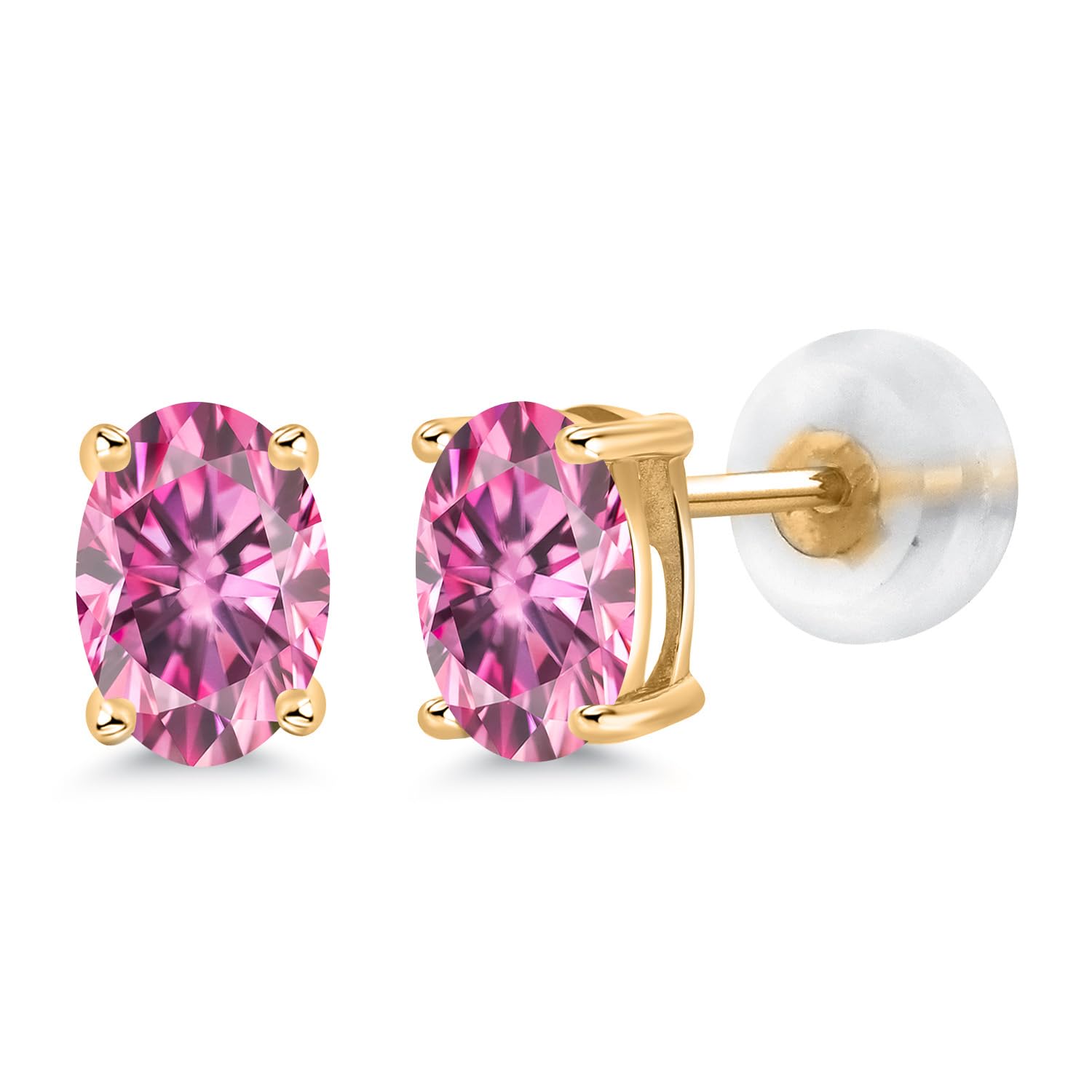 14K Gold Oval Gemstone Birthstone Stud Earrings for Women & Men | 6X4MM Oval Cut | Fine Jewelry Gifts for Her, Mom, Wife | Perfect for Birthdays, Anniversaries & Special Occasions