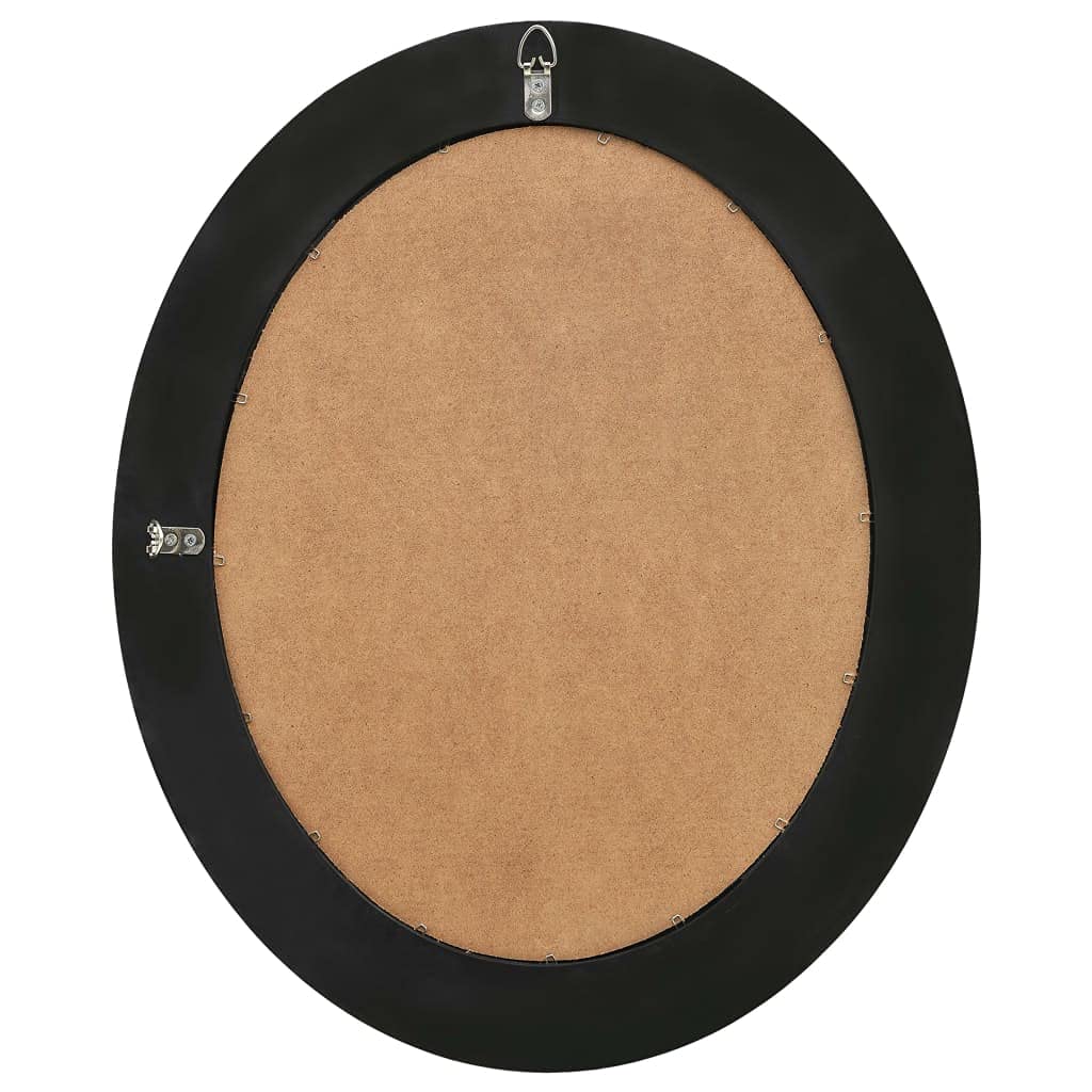 Baroque Style Wooden Frame Oval Wall Mirror - 19.7