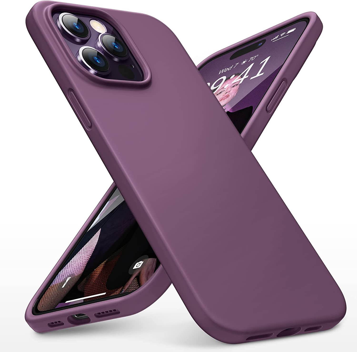 iPhone 14 Pro Case - Ultra Slim Liquid Silicone Shockproof Protective Cover with Premium Grip | Orange | Perfect for Everyday Use, Travel & Outdoor Activities