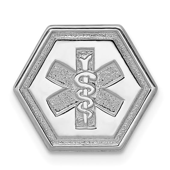 Sterling Silver Medical Charm Pendant - Non-Enameled Attachable Emblem for Jewelry Making, Necklaces & Bracelets - Perfect for Nurses, Doctors & Healthcare Professionals