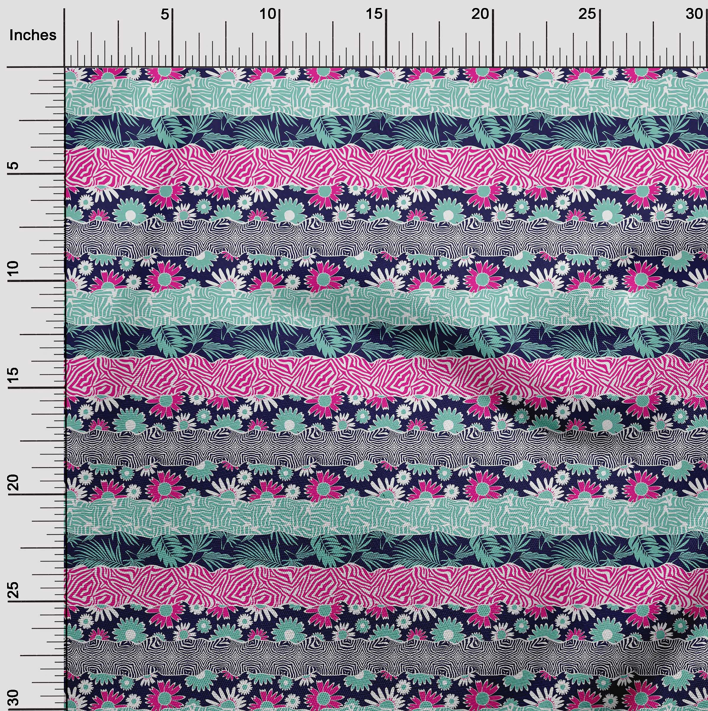 oneOone Polyester Spandex Wine Floral Printed Fabric - 56 Inch Wide Sewing Material for Dresses, Curtains & DIY Crafts | Premium Stretch Fabric for Upholstery & Home Decor Projects