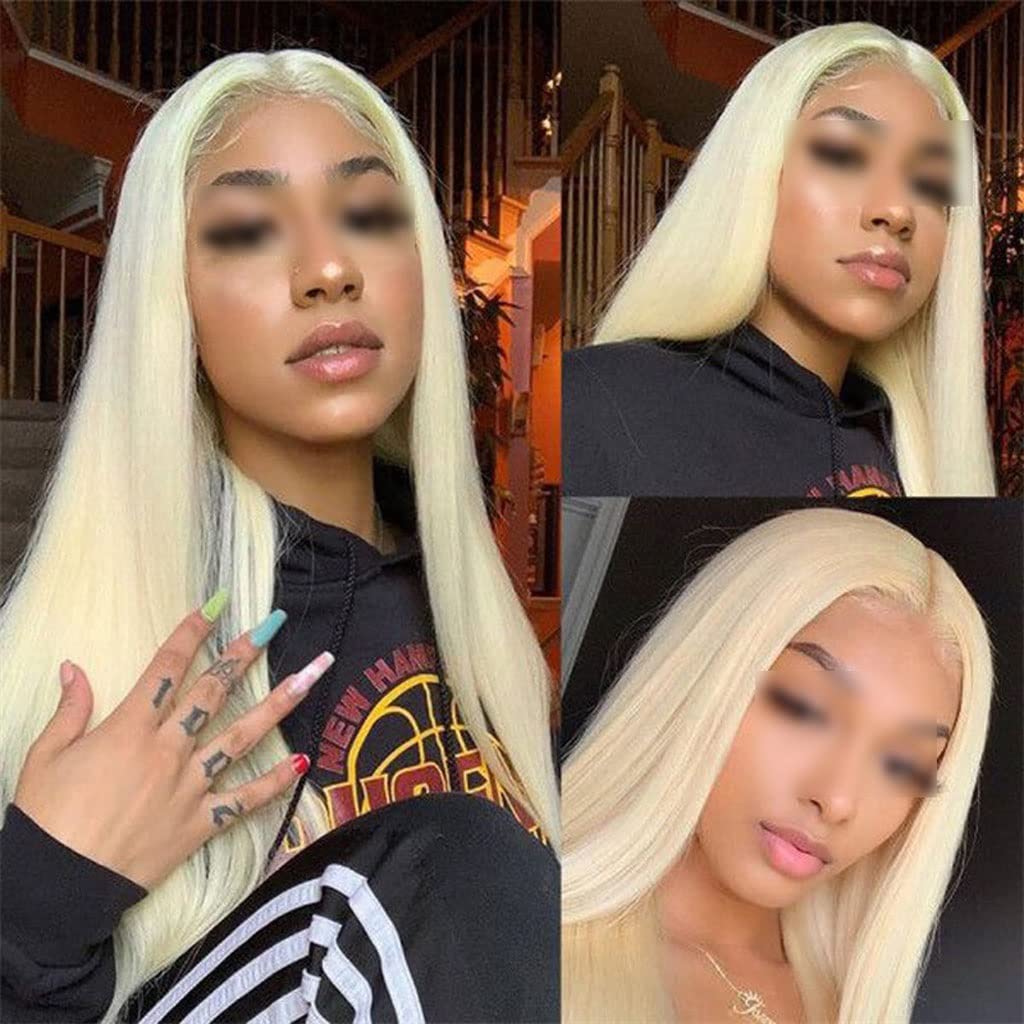 UNNS Women's Synthetic Wigs - Middle Part Golden Long Straight Hair Replacement Wig (25.9 Inch) for Everyday Wear & Parties | Heat Resistant Fiber Wig for Styling & Cosplay