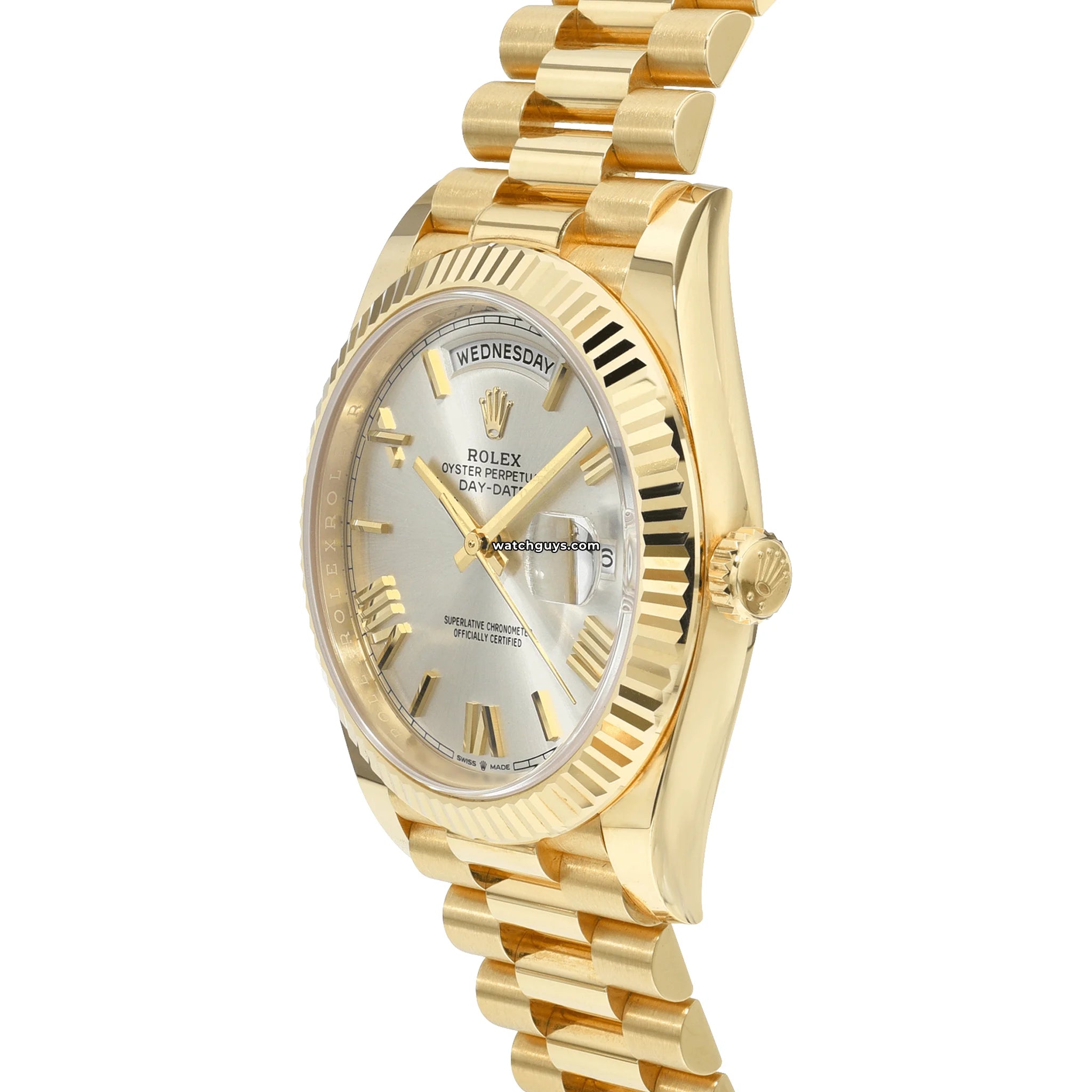 Rolex Day Date 228238 40mm Men's Watch - Silver Dial with Roman Numerals - Luxury Dress Watch for Business & Formal Occasions