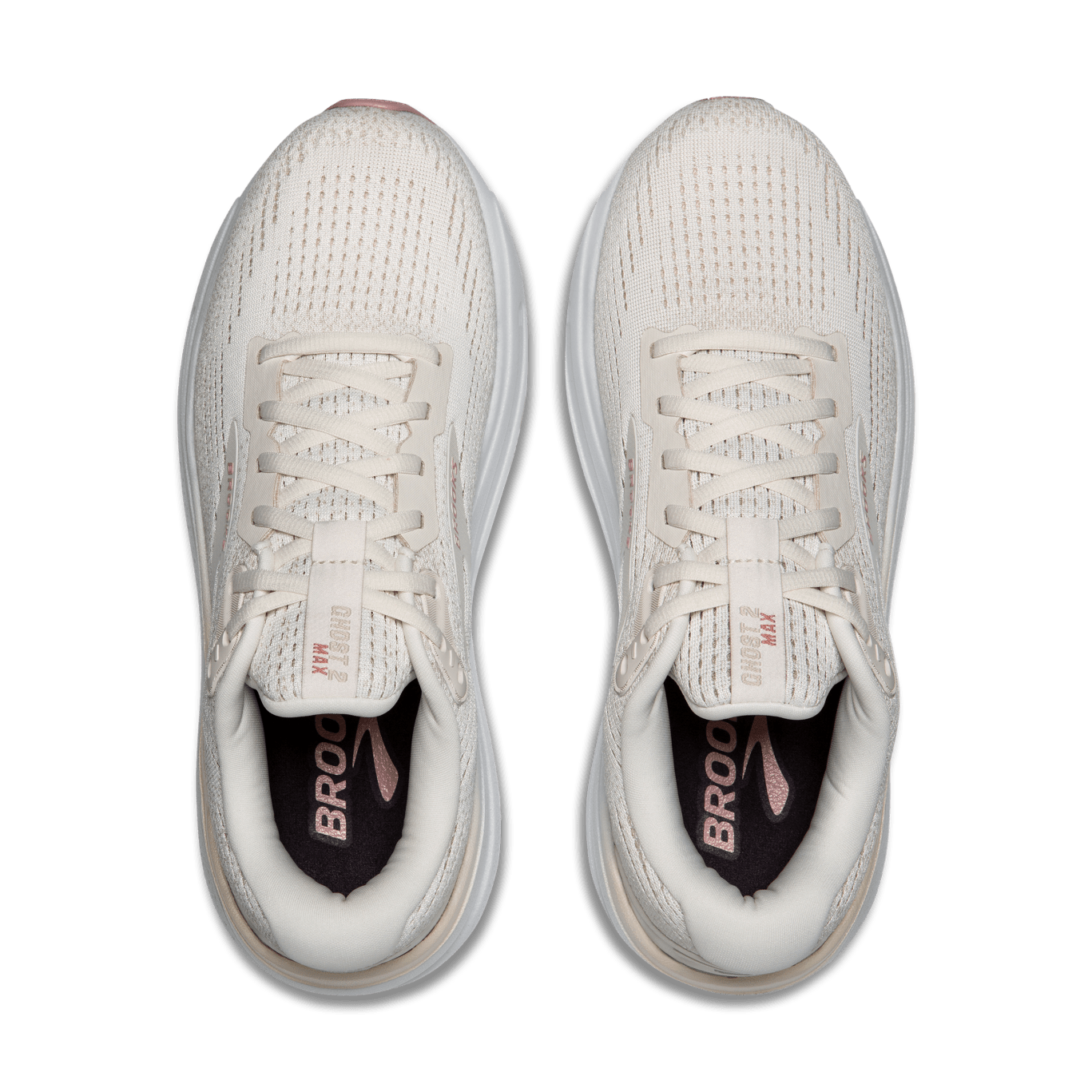 Brooks Ghost Max 2 Women's Running Shoes - B Width - Coconut Milk/Gray/Zephyr Color | Perfect for Marathon Training, Jogging & Gym Workouts