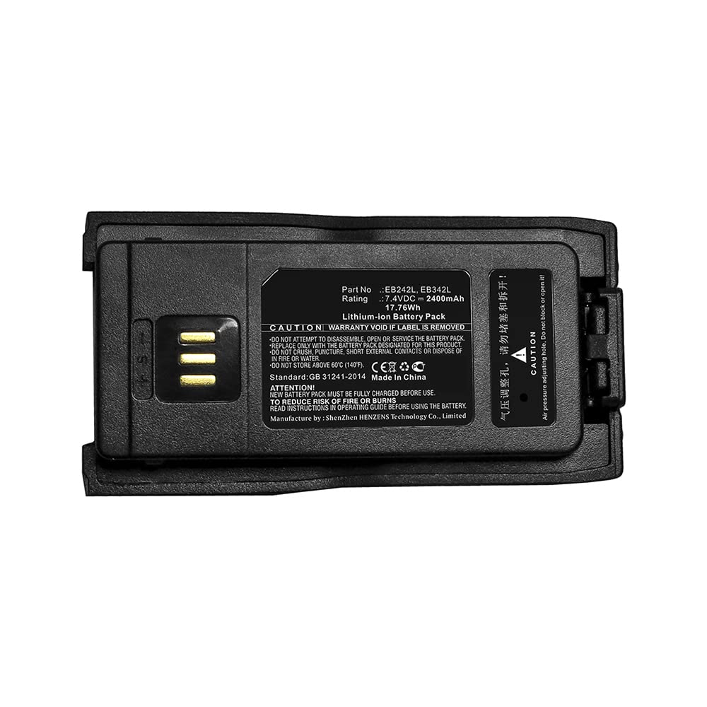 Synergy Digital 2-Way Radio Batteries - 2400mAh Li-ion 7.4V Replacement for Excera EB342L & EB242L (3-Pack) | Perfect for Business, Security, and Outdoor Communication