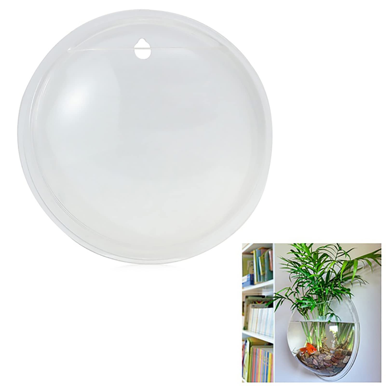 Heakiya 15cm Acrylic Hanging Wall Mounted Fish Bowl - Transparent Bubble Aquarium, Flower Vase & Plant Pot for Home & Office Wall Decor | Perfect for Living Room, Bedroom, Bathroom & Indoor Gardening