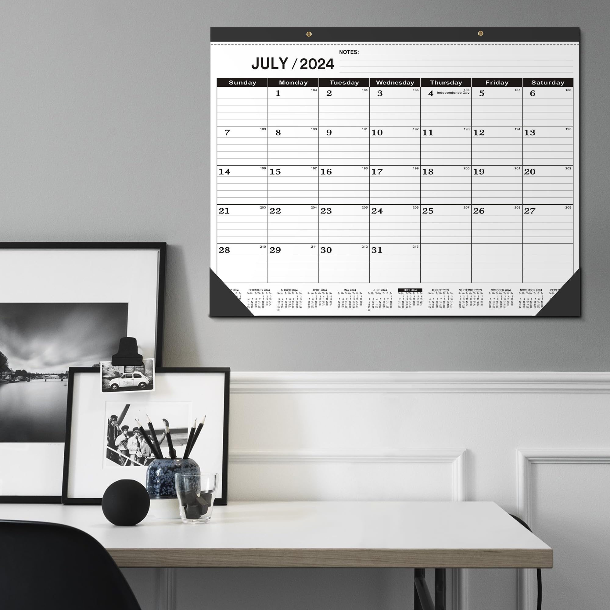 2024-2025 Desk Calendar - 18 Month Large Academic Planner (July 2024 to December 2025) - 17x22