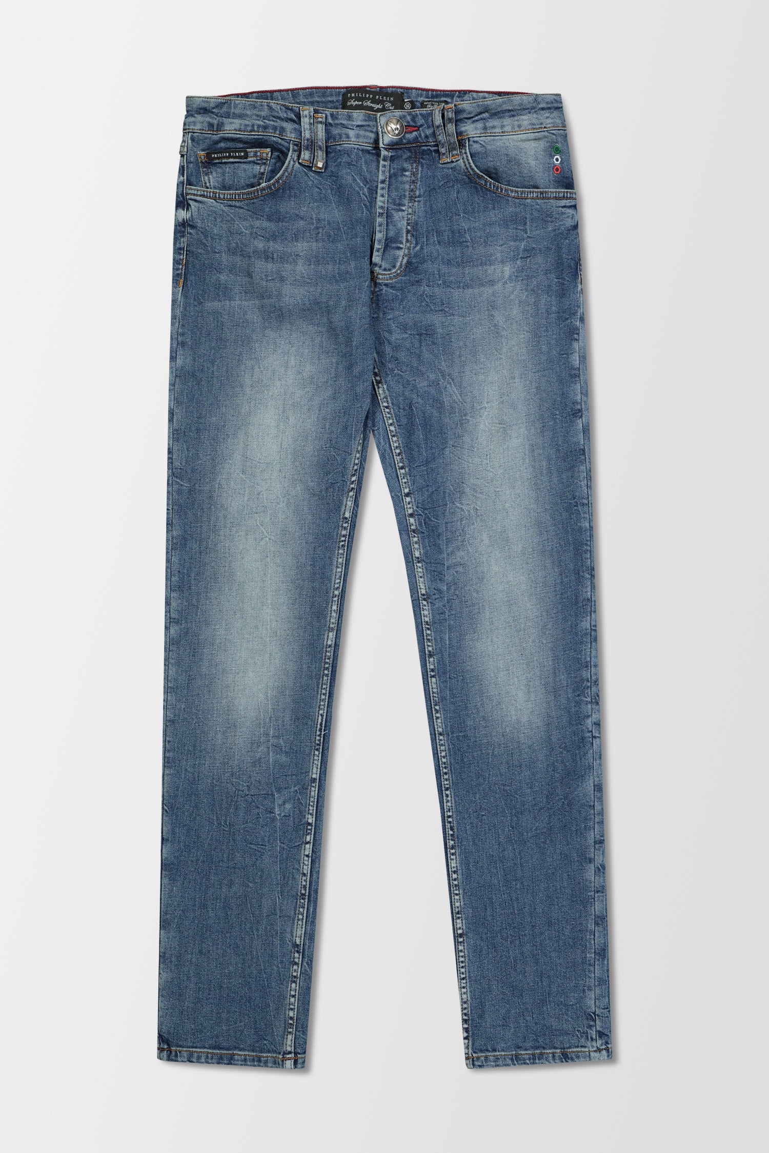 Philipp Plein Super Straight Cut Denim Jeans for Men - High-Quality Statement Jeans with Distressed Details | Perfect for Casual Wear, Night Out & Street Style Fashion