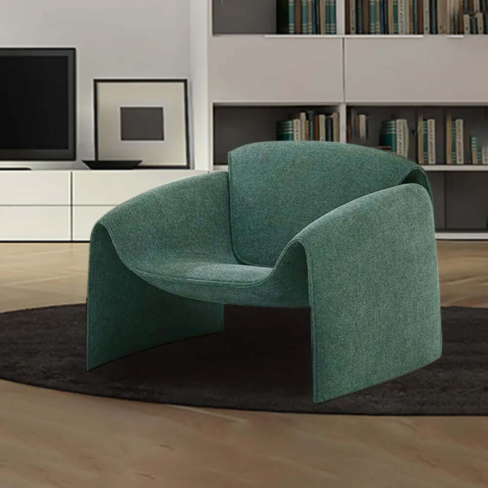 Modern Deep Green Velvet Accent Chair - Upholstered Lounge Chair for Living Room, Bedroom & Office - Comfortable Mid-Century Style Seating for Relaxing & Reading