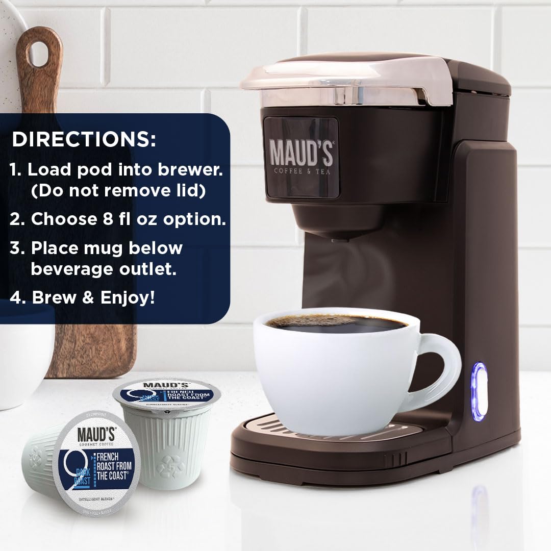French Roast Coffee Pods 24ct - Dark Roast Arabica for Keurig | Home & Office Use