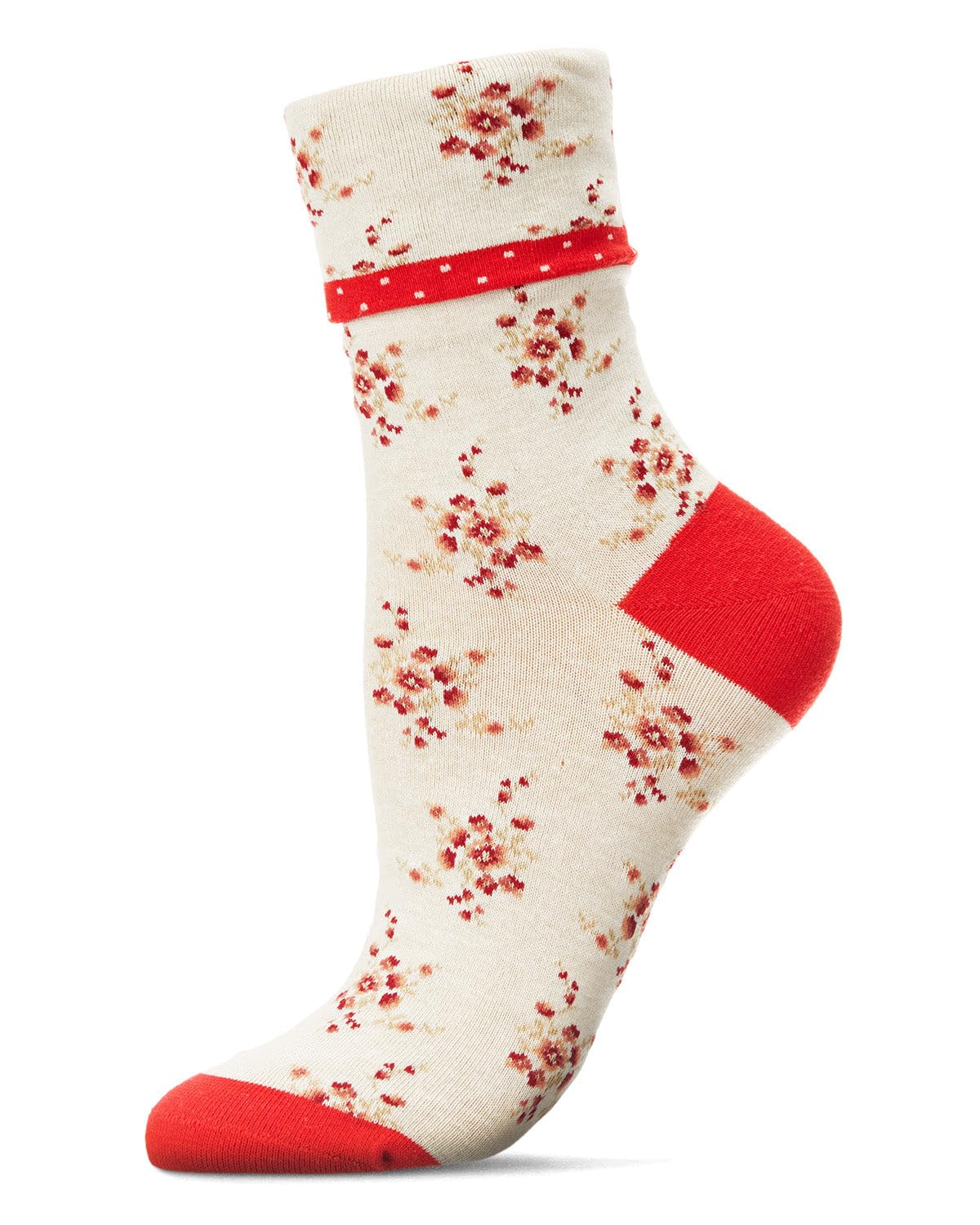 MeMoi Vintage Floral Women's Cotton Blend Ankle Socks - Comfortable Casual & Dress Socks for Everyday Wear, Work, and Outfits