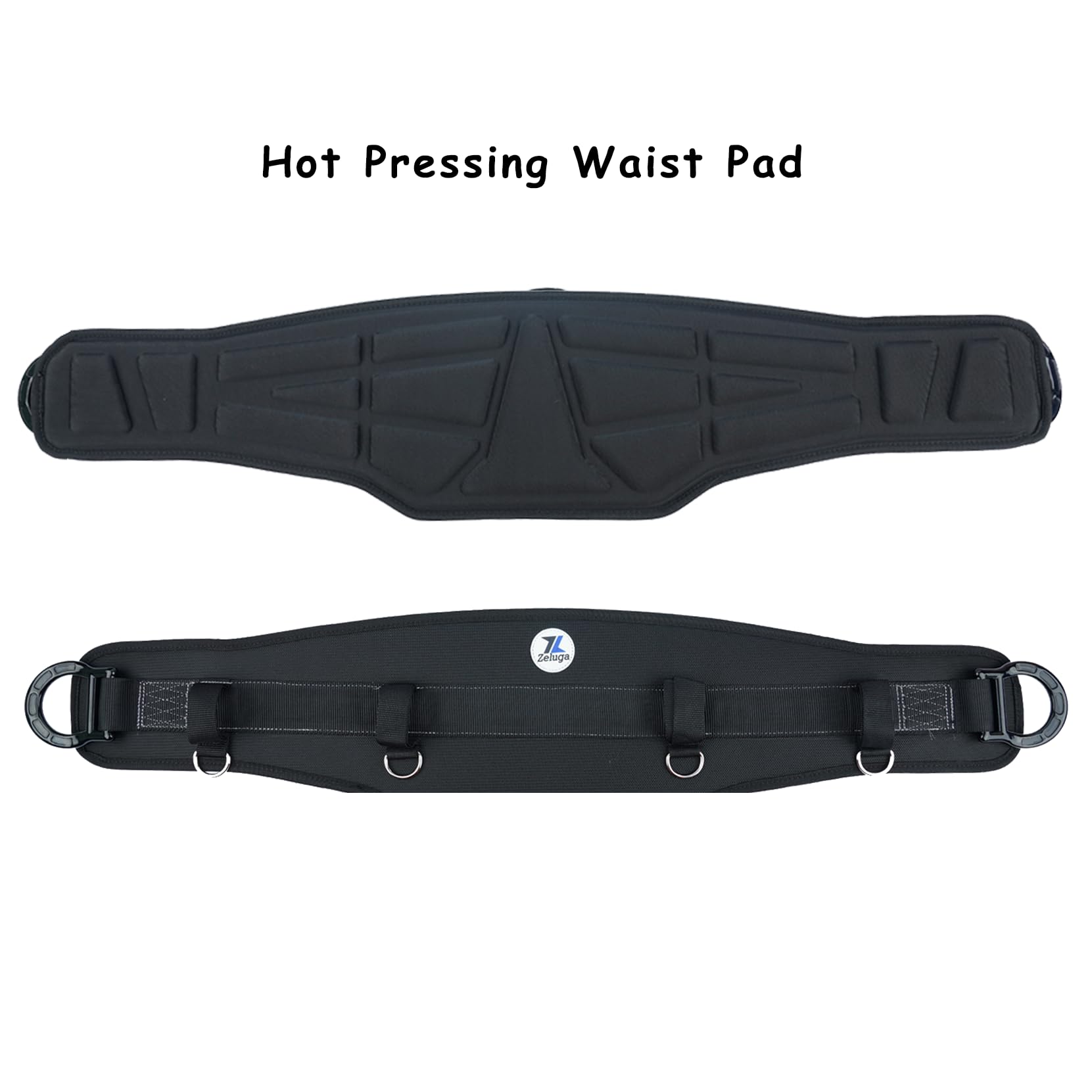 Heavy Duty Polyester Work Belt for Men - Black Industrial Waist Tool Belt with D-Rings - Perfect for Construction, Carpentry, Plumbing & DIY Projects