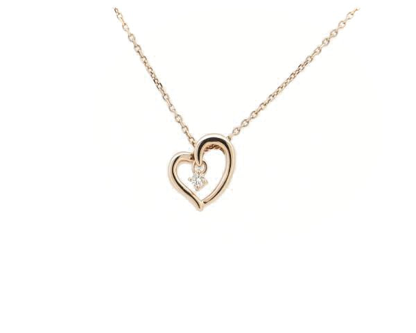 4°C K10PG Pink Gold Diamond Necklace for Women - Elegant 10K Rose Gold Pendant Jewelry Gift for Anniversary, Valentine's Day & Special Occasions