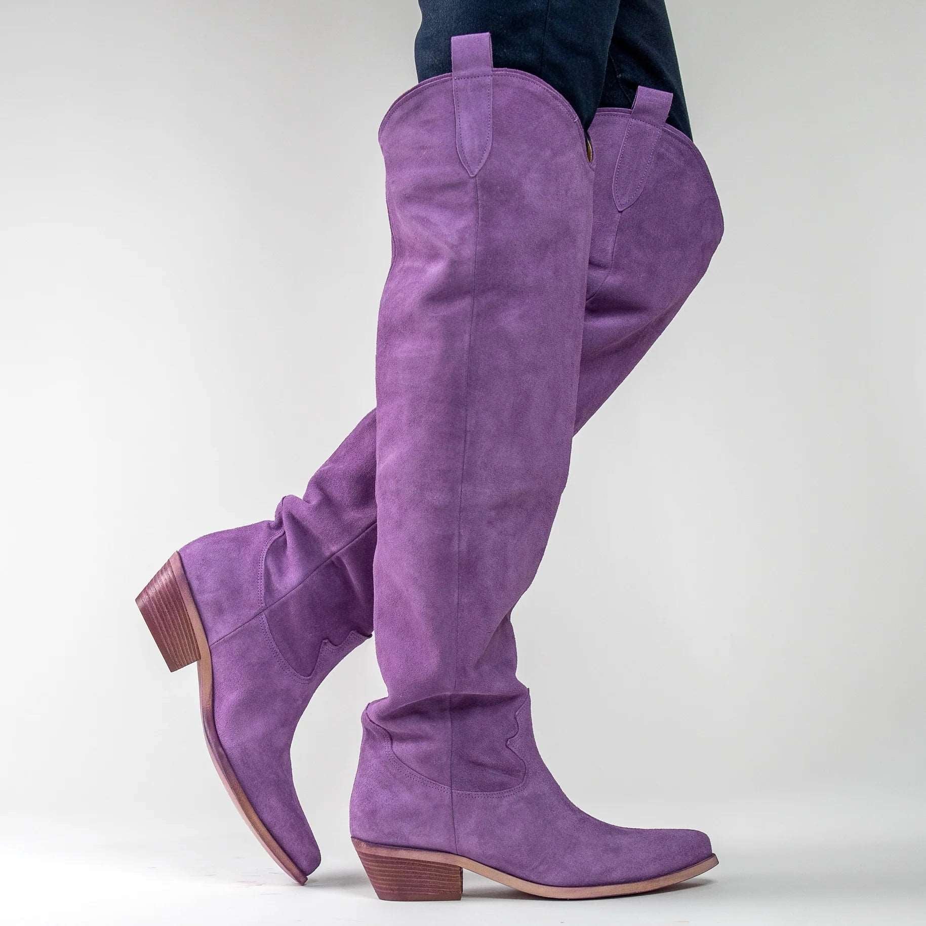 Cynthia Richard Laramie Suede Boots for Women - Soft Lilac Purple Ankle Booties, Comfortable & Stylish for Fall/Winter, Perfect for Office, Dating & Casual Outfits