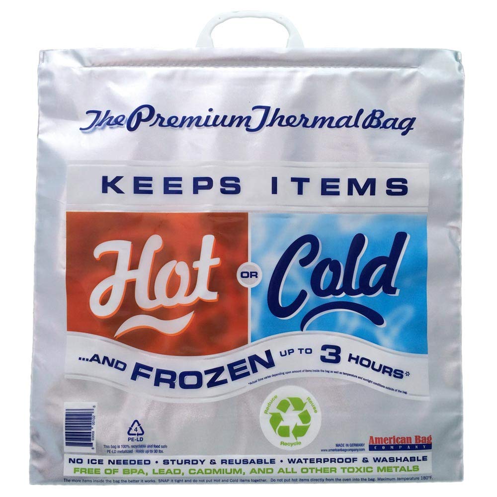Insulated Thermal Bag for Groceries - Keep Food Hot or Cold for Hours - Perfect for Picnics, Lunch, and Shopping (5-Pack)