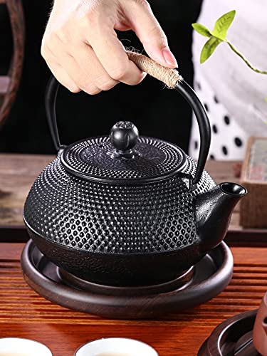 Premium Japanese Cast Iron Teapot Set with Removable Infuser - 900ml (31oz) Loose Leaf Tea Kettle for Wood Stove, Campfire & Gas Stove - Perfect for Home, Office & Outdoor Tea Ceremonies