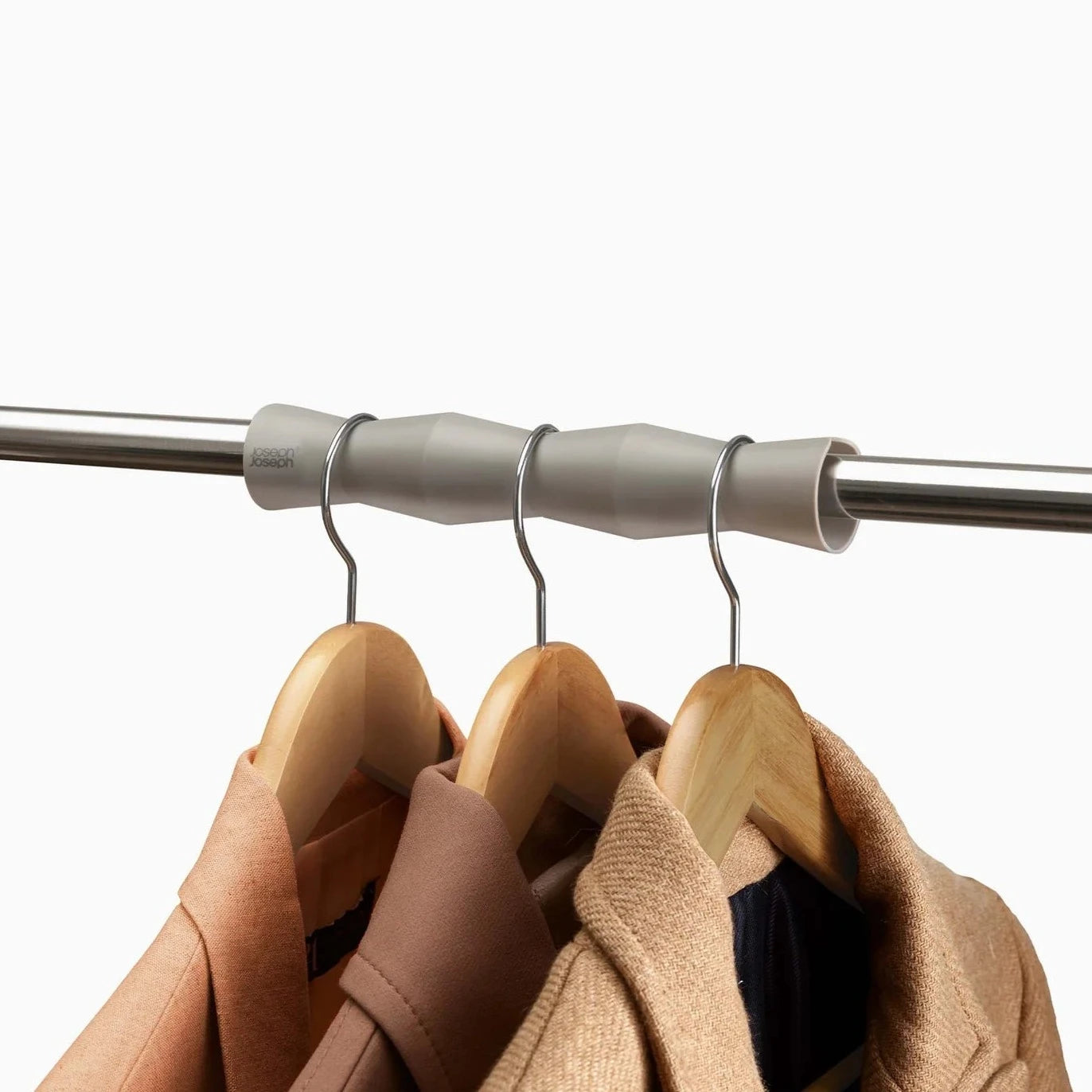 Orderly™ Set of 2 Grey Clothes Rail Large Spacer Set for Suits & Coats - Perfect for Walk-In Closets, Bedroom Storage, and Garment Organization
