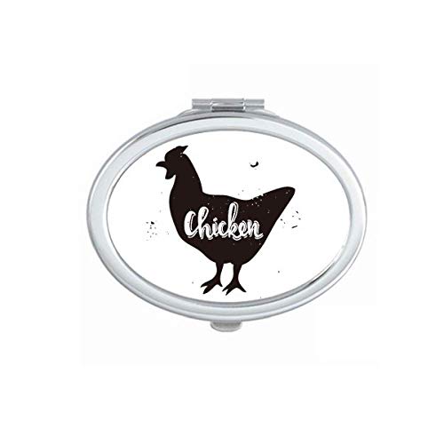 DIYthinker Black and White Chicken Animal Mirror - Portable Foldable Double-Sided Makeup Mirror with Stand | Perfect for Travel, Home Vanity & Cosmetics Storage