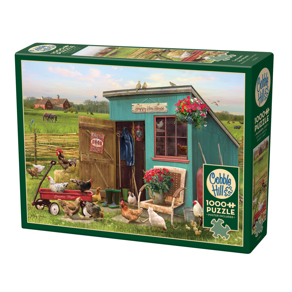 Cobble Hill The Happy Hen 1000 Piece Jigsaw Puzzle - Colorful Farm Animal Puzzle for Adults & Teens - Perfect for Family Game Night & Stress Relief