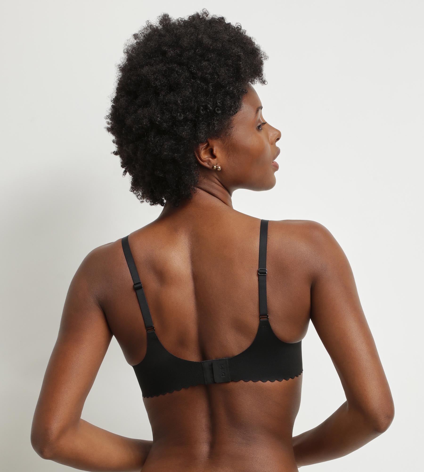 Black Microfiber Underwire Scarf Bra - Comfortable Support for Everyday Wear, Work, and Special Occasions