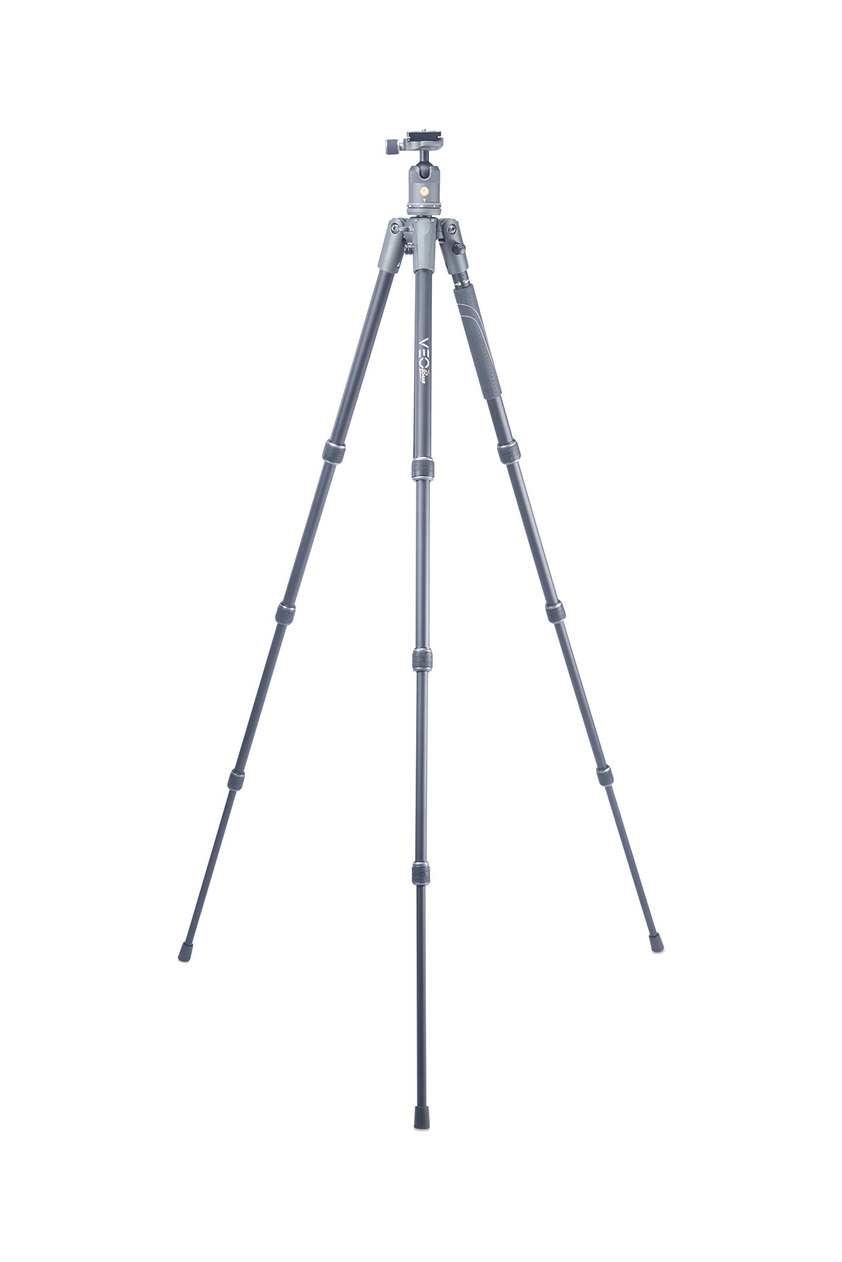 Vanguard VEO 2S 204AB Aluminum Travel Tripod with Ball Head - Convertible Monopod, Smartphone Mount & Spiked Feet | Compact Lightweight Tripod for Travel Photography, Vlogging & Outdoor Adventures