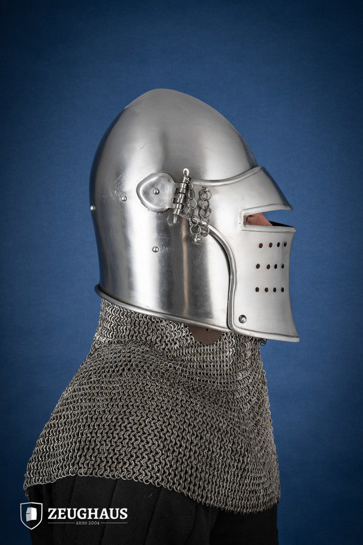 Bascinet Avenger 1.6mm Polished Medieval Helmet - Authentic Knight Armor for LARP, Cosplay & Historical Reenactment
