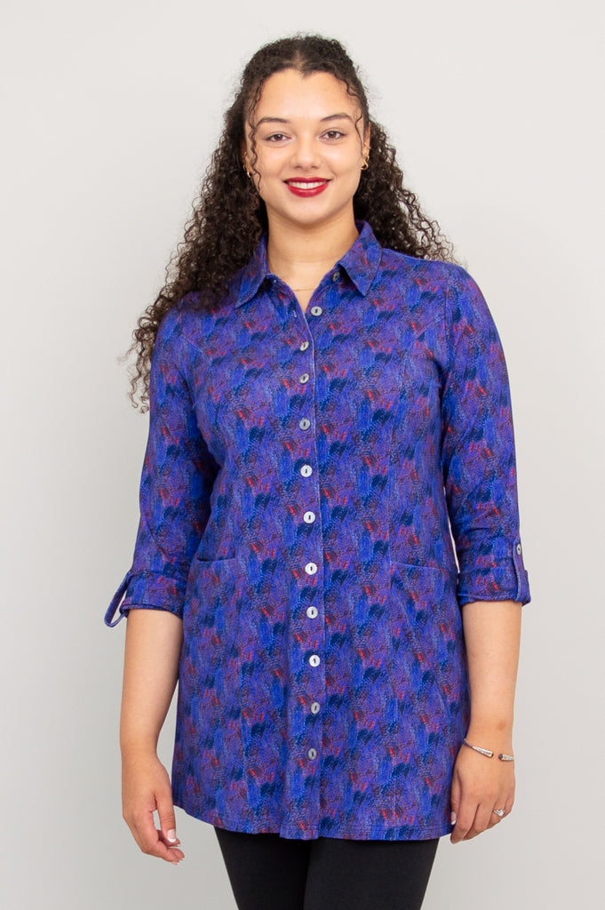 Charlie Tunic - Soft Bamboo Fabric with Artistic Brushwork Design | Women's Casual Wear for Summer & Travel | Final Sale