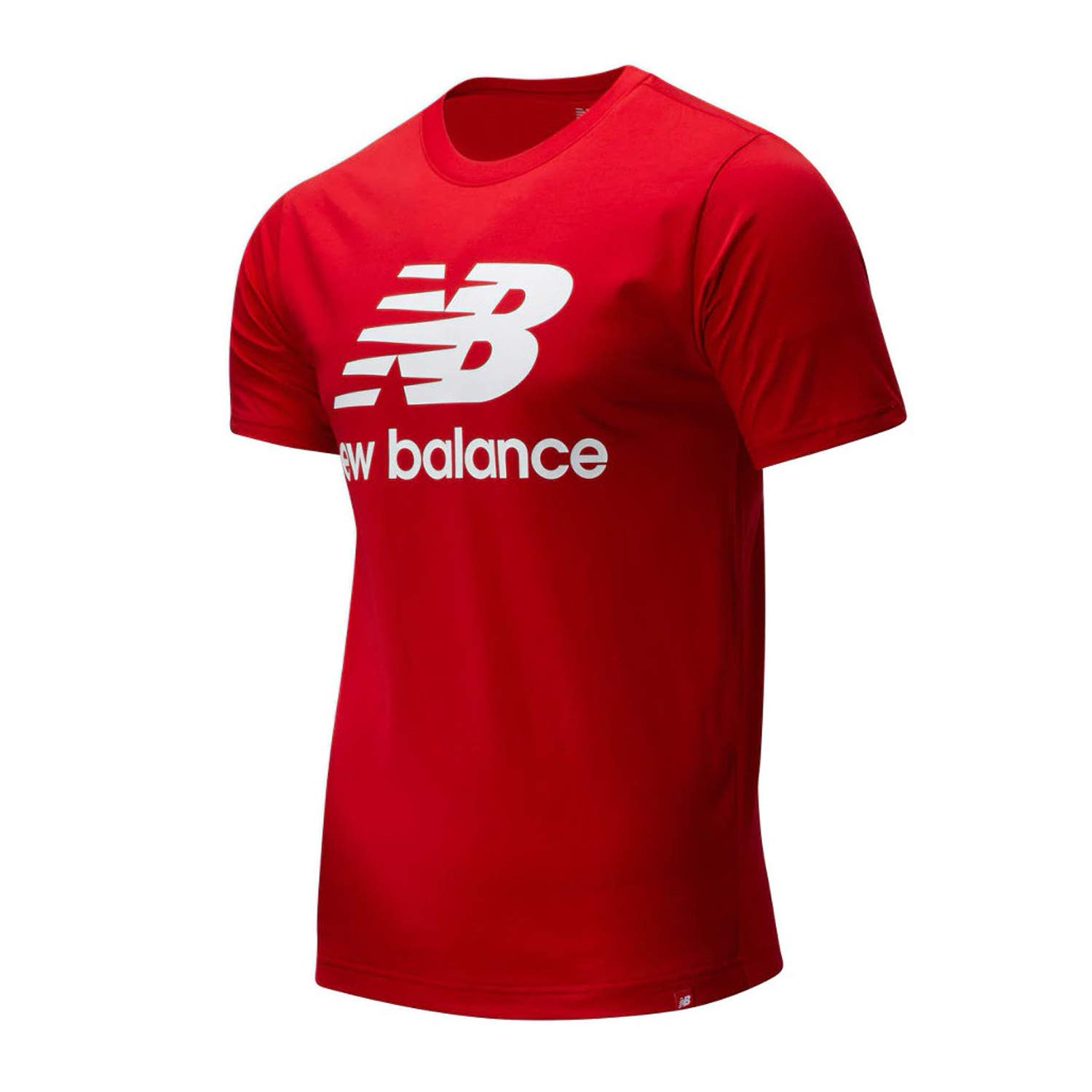 New Balance Men's NB Essentials Stacked Logo Short Sleeve T-Shirt - Comfortable Casual Tee for Gym, Running & Everyday Wear