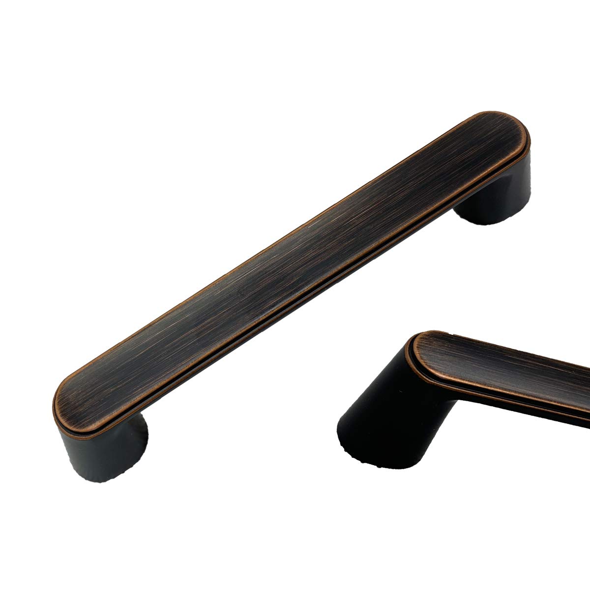 10-Pack Bronze Kitchen Cabinet Pulls - Oil Rubbed Zinc Alloy Drawer Handles (5 Inch/128mm Center-to-Center) - Perfect for Modern Cabinets, Bathroom Vanities & Furniture Upgrades