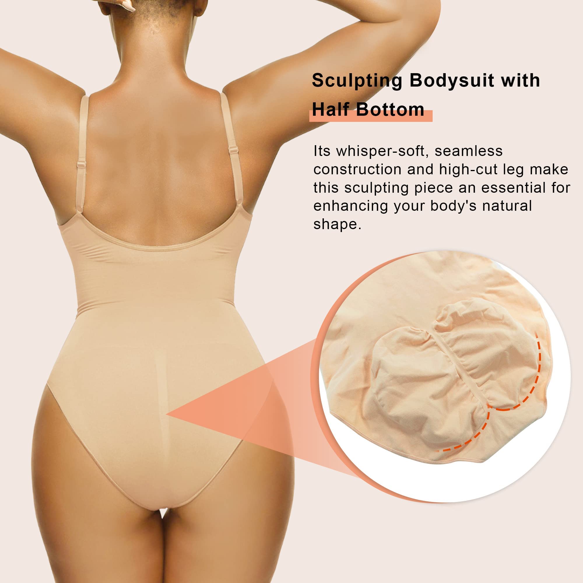 SHAPERX Women's Shapewear Bodysuit - Tummy Control & Waist Trainer for Women | Seamless Sculpting Body Shaper | Perfect for Everyday Wear, Workout & Special Occasions