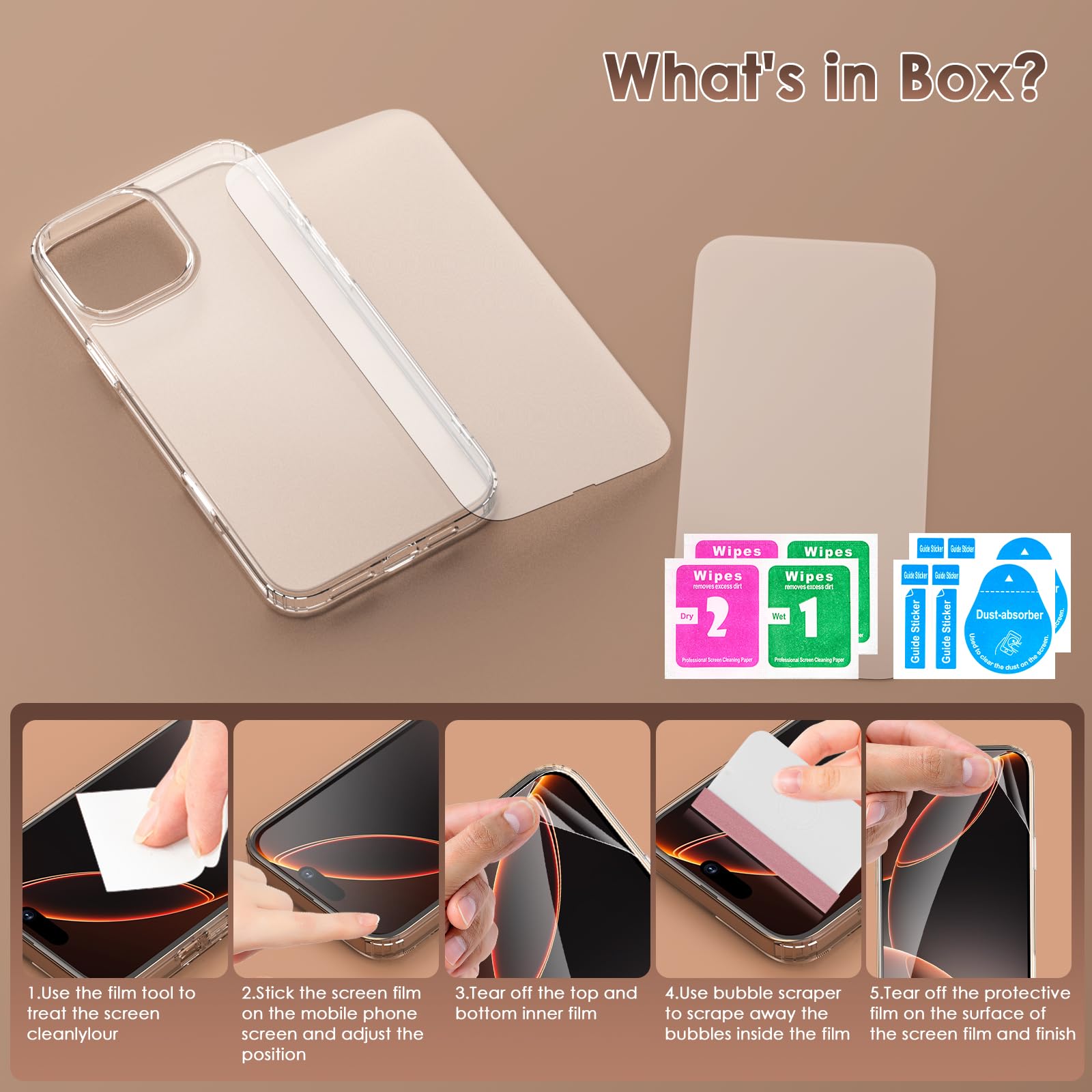 Olycism iPhone 16 Pro Case with 2X Screen Protector - Ultra Thin Clear TPU Shockproof Cover | Anti-Yellowing, Scratch Resistant, Flexible Protection | Perfect for Daily Use, Travel & Outdoor Activities