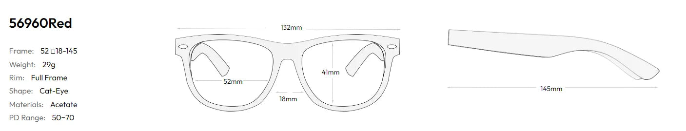 CCspace Women's Full Rim Square Cat Eye Acetate Reading Glasses R56960 - Fashionable & Lightweight for Reading, Working, and Daily Use