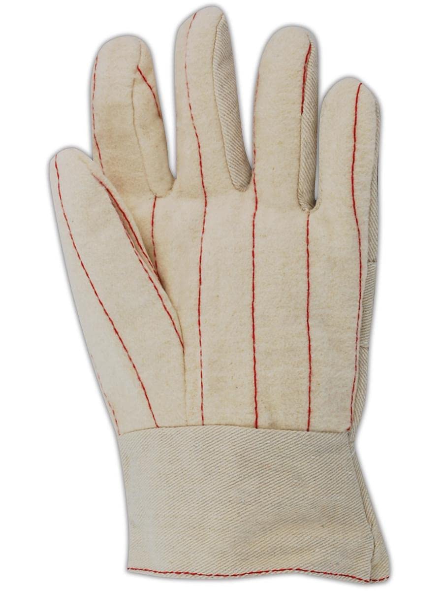 MAGID 95KBT 20 oz. Cotton Hot Mill Gloves with Band Top Cuff - Heat Resistant Work Gloves for Men (Large, Pack of 36) - Ideal for Metalworking, Welding, Foundry & Industrial Applications