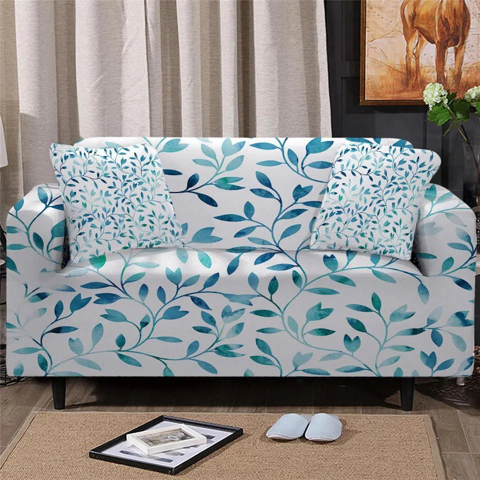 Soft Stretchable Green Couch Cover - Waterproof & Anti-Slip Sofa Protector for Pets & Kids - Perfect for Living Room, Sectional, Loveseat Furniture Protection | Home Decor Upgrade