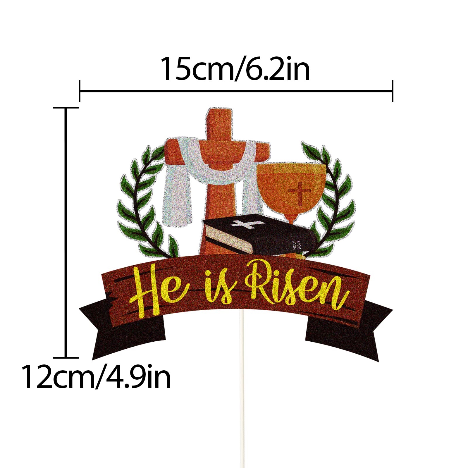 Jesus Easter Cake Topper - He is Risen Religious Cake Decor - Easter Party Supplies for Church Celebrations & Holiday Decorations - Perfect for Easter Sunday Desserts & Christian Holiday Gatherings