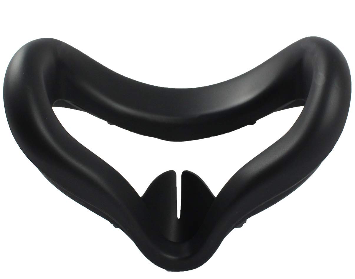 Oculus Quest 2 Accessories Set - Premium Silicone Face Cushion Cover, Anti-Scratch Lens Protector, Comfortable Thumbstick Grips for VR Headset (Black) | Perfect for Gaming, VR Fitness & Immersive Virtual Reality Experiences