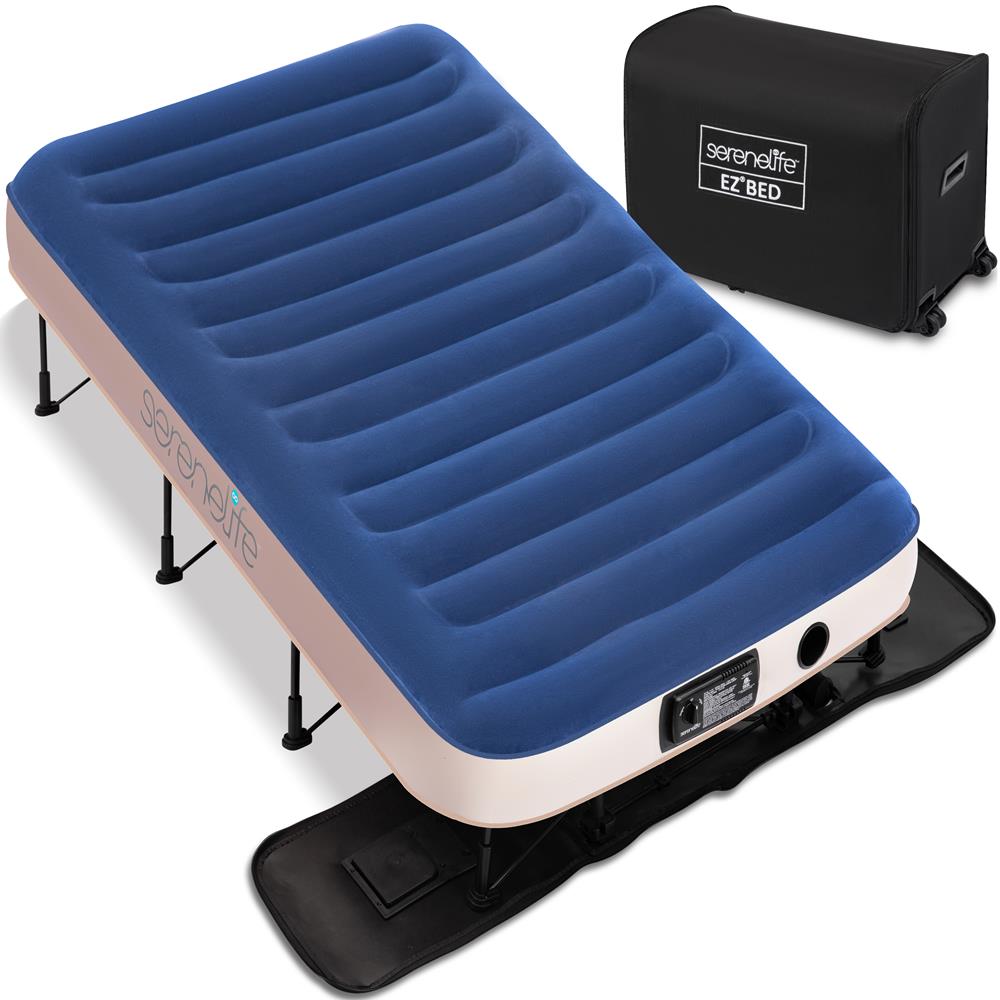 Inflatable Raised Air Mattress with Sturdy Steel Frame - Queen Size for Camping, Guest Beds & Home Use