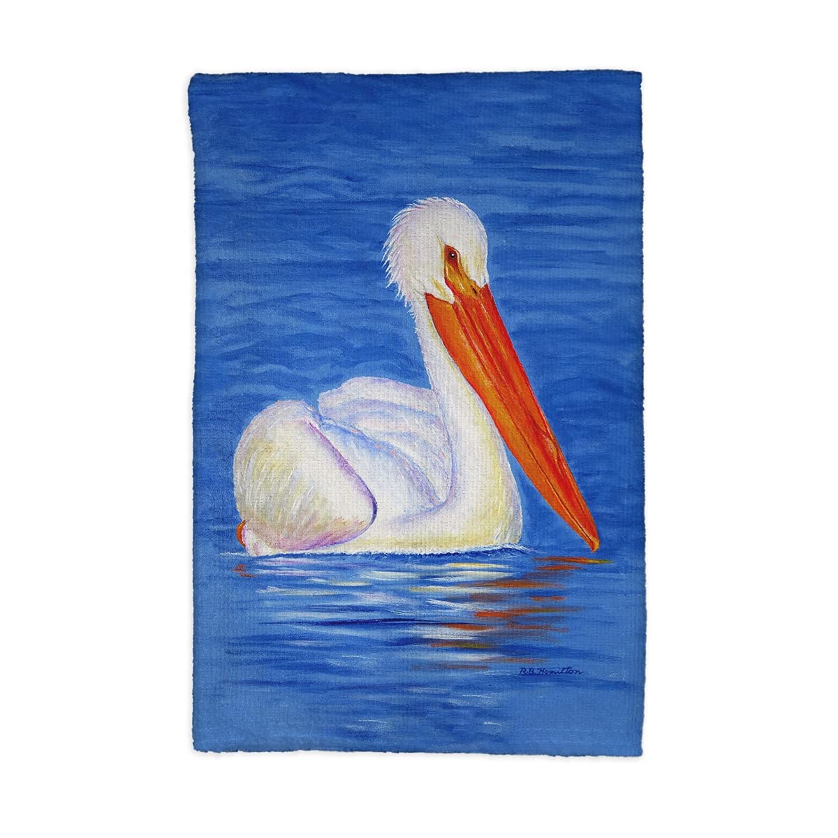 16 x 25 Inch White Pelican Portrait Kitchen Towel - Absorbent Cotton Dish Towels for Cooking, Baking & Kitchen Decor - Perfect for Holiday Gifting & Farmhouse Style Homes