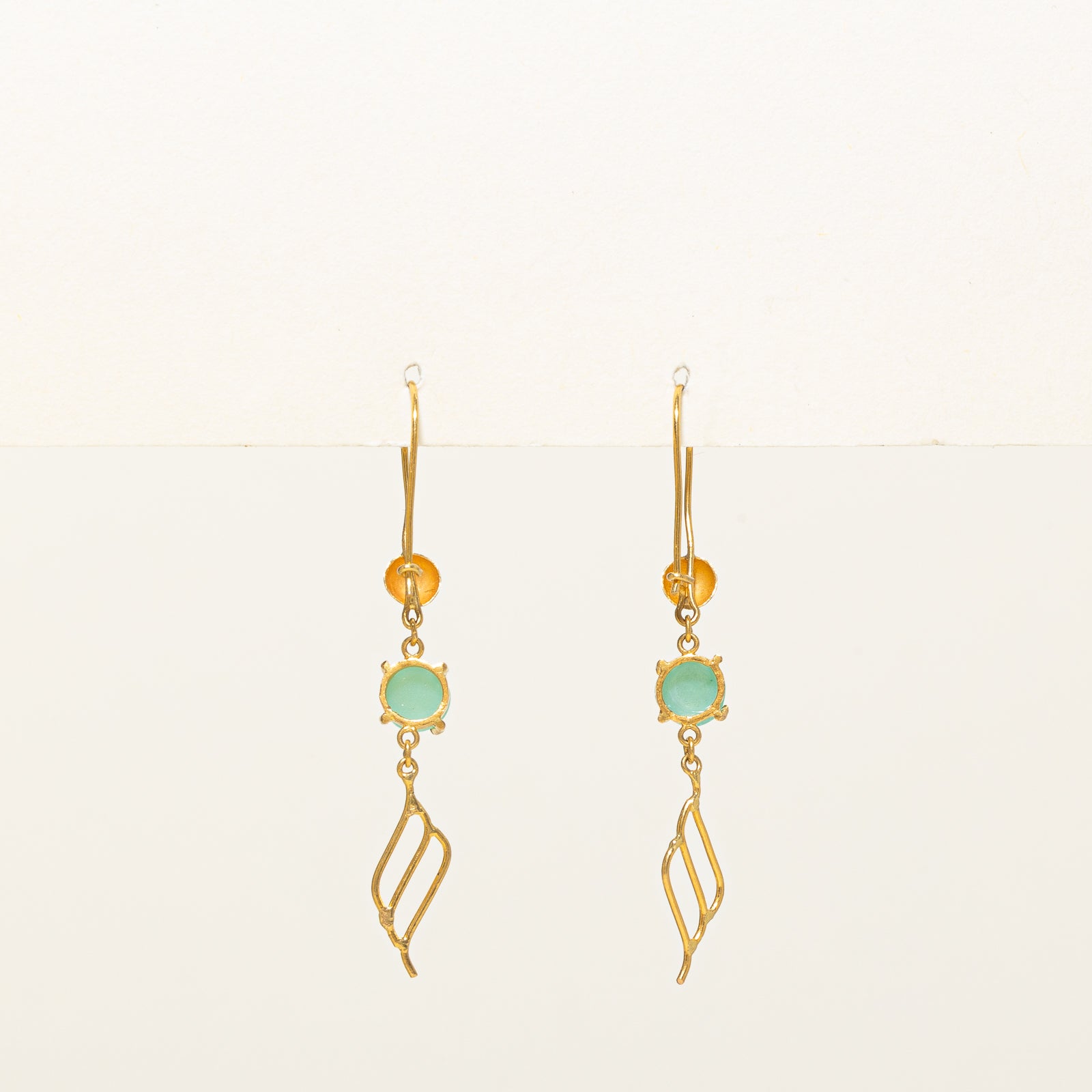 1.00ctw Green Glass Dangle Earrings for Women - Elegant Bohemian Style Jewelry for Parties, Weddings & Everyday Wear