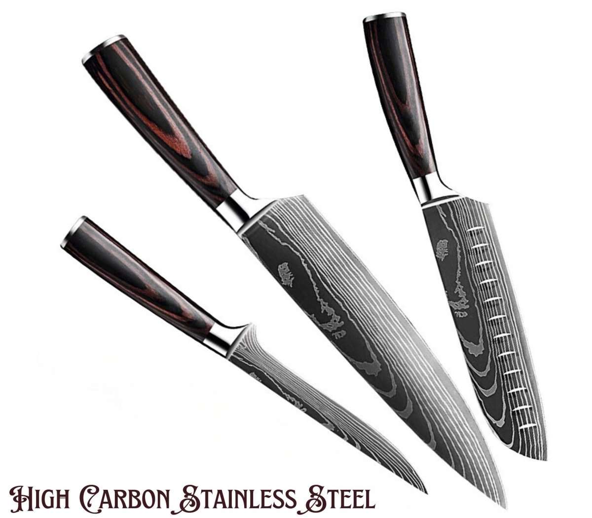Premium Fujin 7-Piece Chef Knife Set with Pakkawood Handle - Professional Kitchen Knives for Cooking, Slicing, Dicing - Perfect for Home Chefs & Culinary Enthusiasts