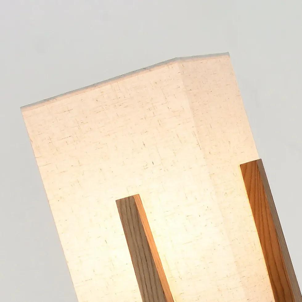 Modern Square Wooden Frame Floor Lamp - Stylish Home Decor for Living Room, Bedroom & Office Lighting