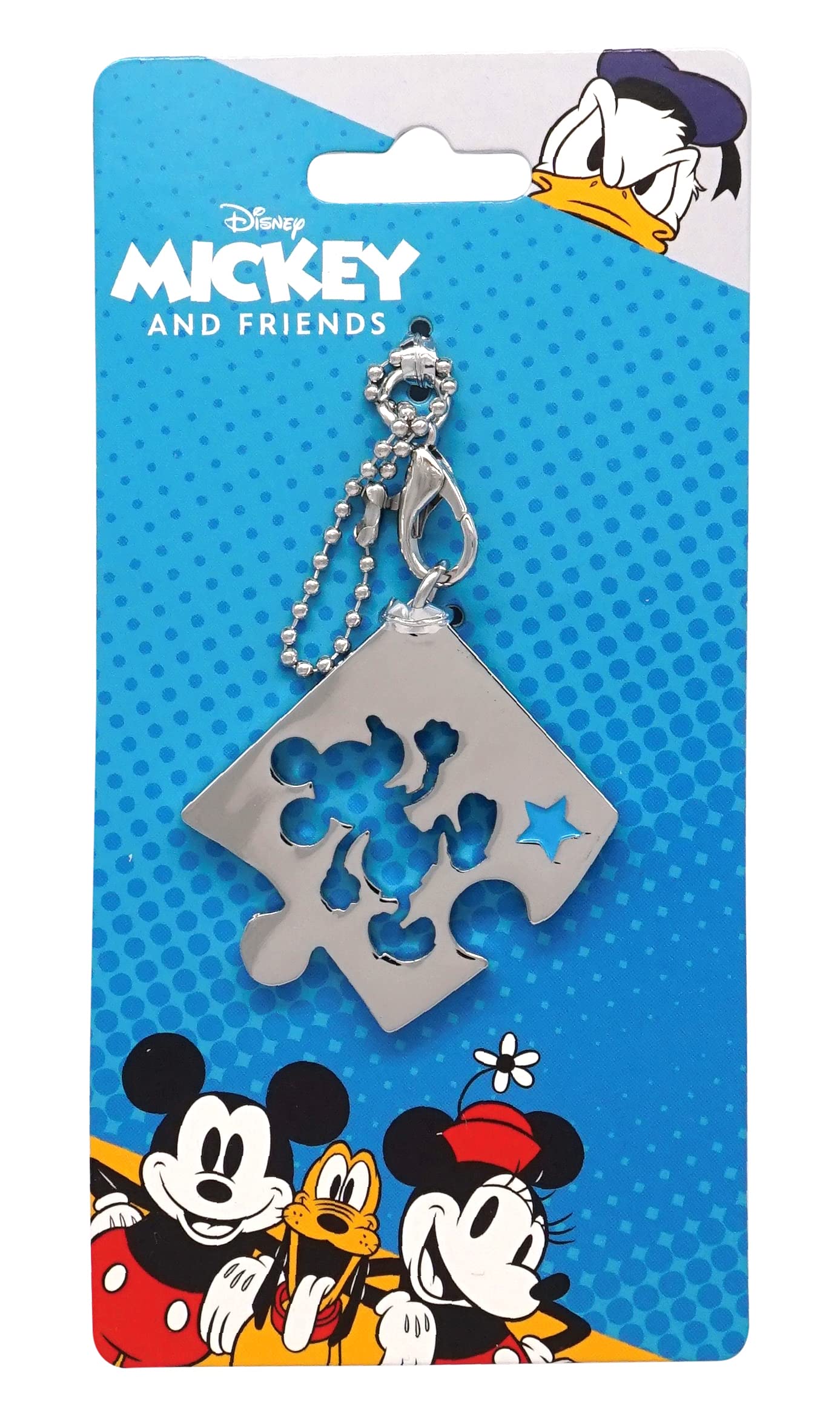 Disney Mickey Mouse Puzzle Pewter Keychain - Cute Collectible Key Ring for Disney Fans, Gifts & Travel Accessories - Perfect for Home, Office, Car Keys & Backpacks