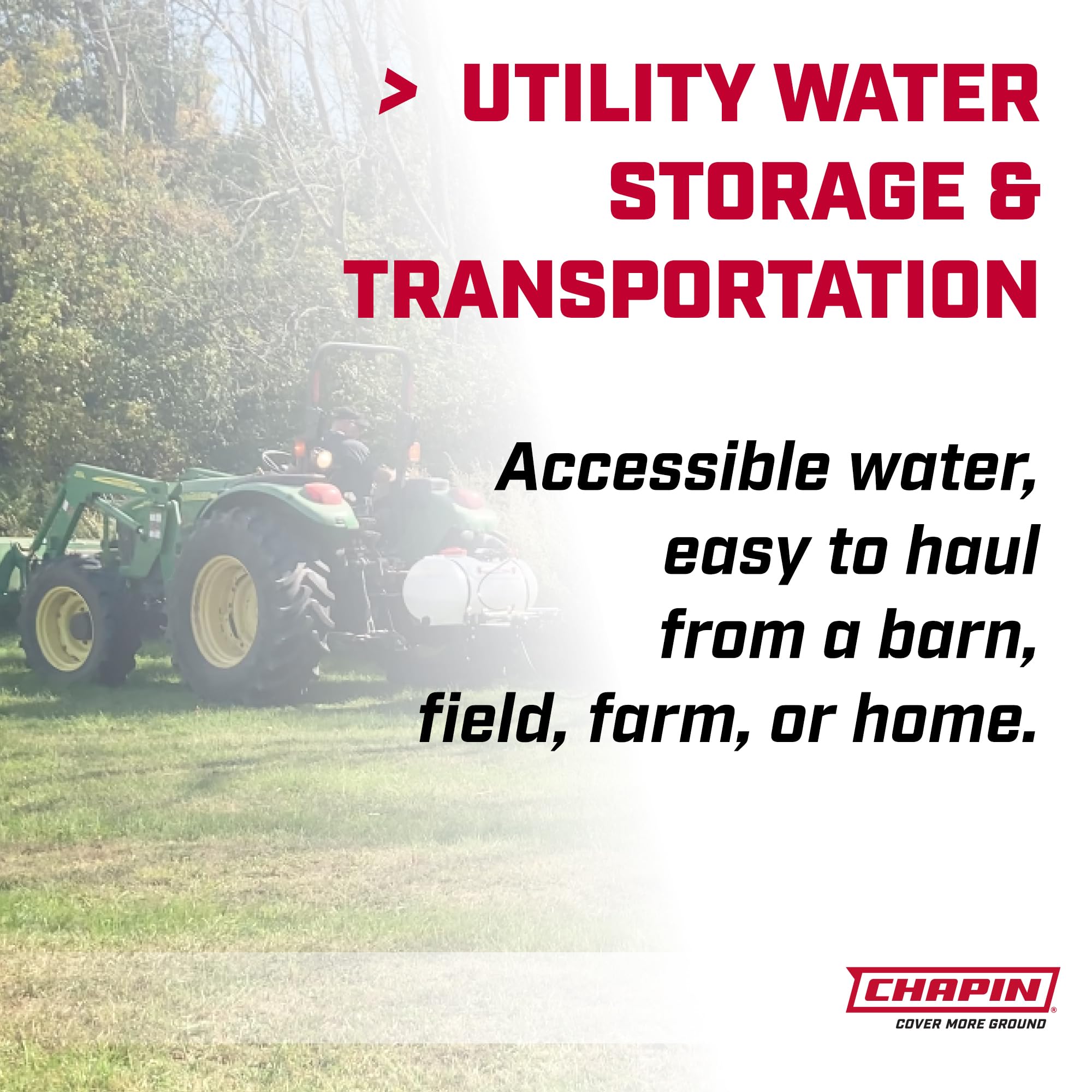 Chapin 98142 40-Gallon Translucent White Water Storage Tank - Utility Water Supply for Farms, Acreage, Gardens & Orchards | Emergency Preparedness, Rainwater Collection, Livestock Hydration