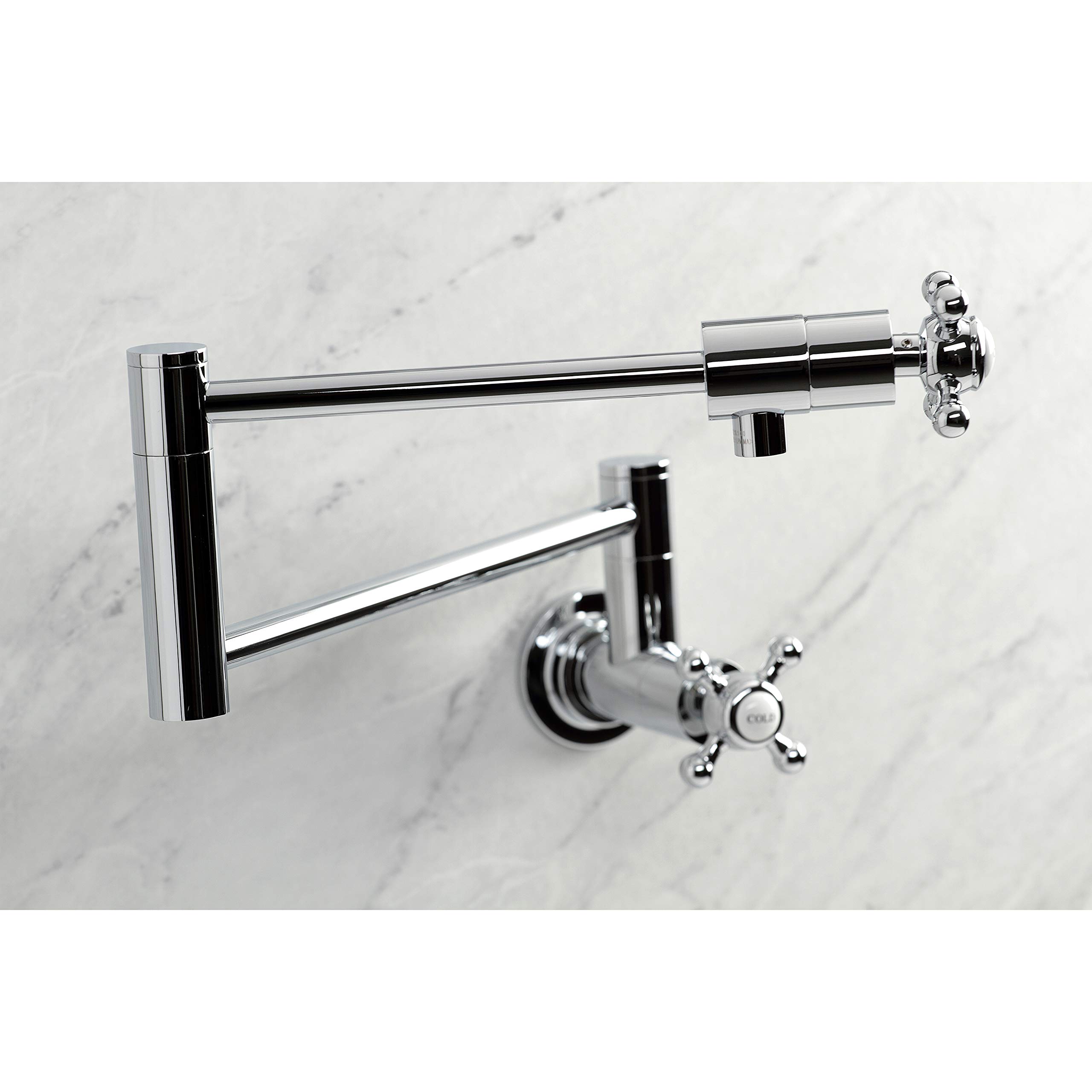 Kingston Brass KS4101BX Metropolitan Wall Mount Pot Filler Faucet - Polished Chrome Finish - Ideal for Kitchen, Cooking & Filling Large Pots with Ease