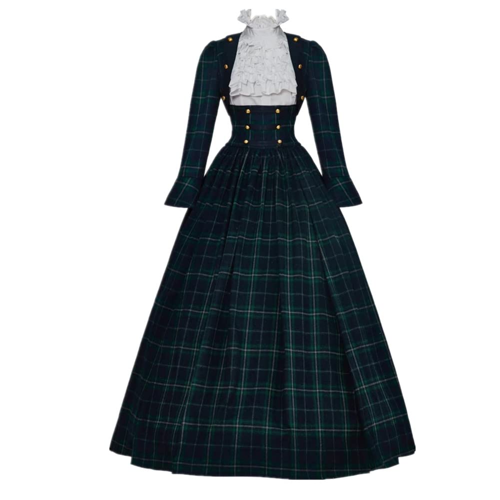 Vintage Victorian Medieval Christmas Caroler Dress - Rococo Masquerade Costume for Holiday Caroling, Cosplay & Renaissance Faire Events