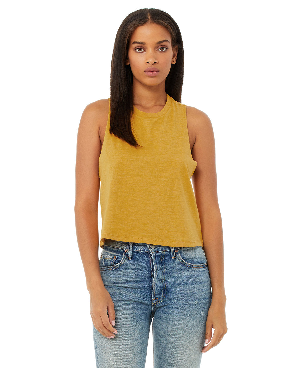 Bella + Canvas 6682 Women's Racerback Cropped Tank Top - Soft & Comfortable Workout Shirt for Yoga, Running & Gym (Multiple Colors)