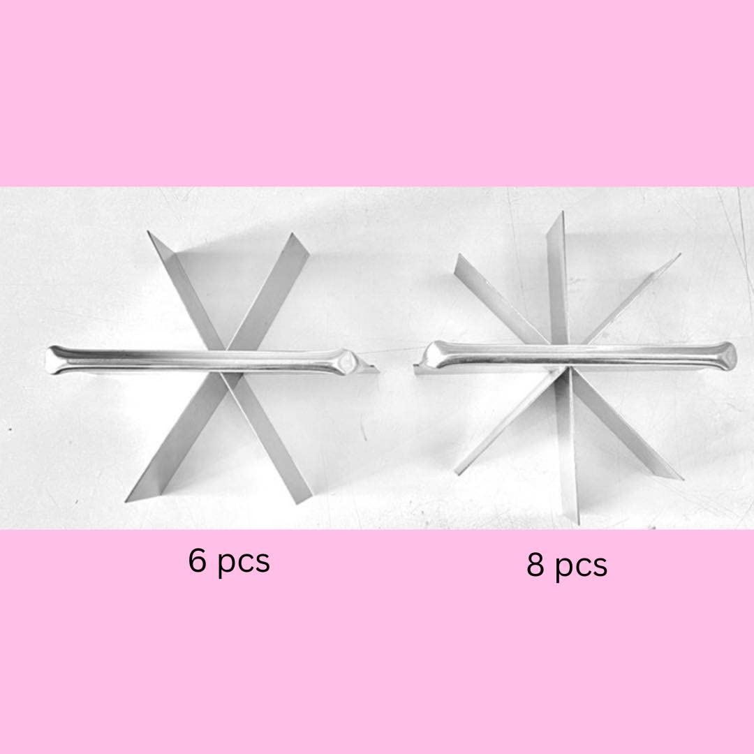 Premium Stainless Steel Cake Cutter - Heavy Duty 1.2.3 Pound Slicer for Perfect Crispy Edges | 8-Piece Baking Tool Set for Oven, Birthday Cakes & Dessert Portioning | Ideal for Bakeries, Home Baking & Party Serving