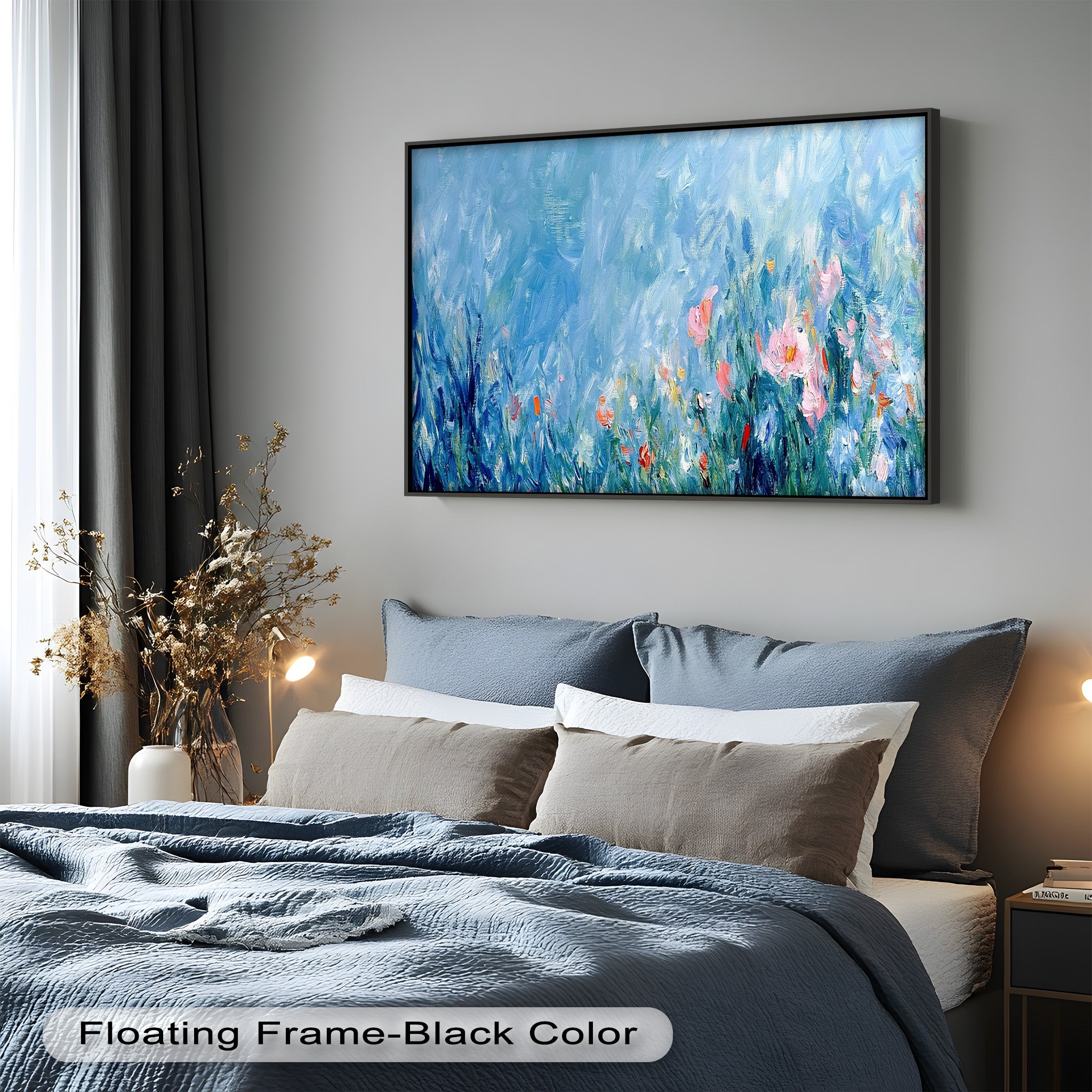 Abstract Floral Impressionist Oil Painting - Handmade Canvas Wall Art for Living Room, Bedroom & Office Decor